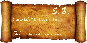 Seszták Beatrix névjegykártya